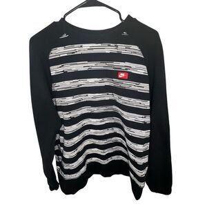 Nike Vintage Y2K Static Striped Long Sleeve Crewneck Sweatshirt